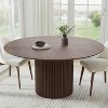 Dovelina Mid-Century Round Dining Table Wood Kitchen Table for 4 People - Walnut - 3 of 4