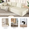 125" Stylish Chaise Lounge Modern Indoor Lounge Sofa Sleeper Sofa with Clean Lines for Living Room, Beige - 4 of 4