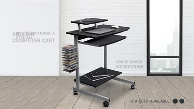 Compact computer deals cart with storage