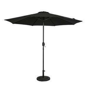 9' x 9' Trinidad II Market Patio Umbrella Black - Island Umbrella - 1 of 4