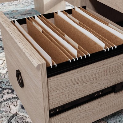 Cascade Oak L-Shaped Executive Computer Desk with Drawers