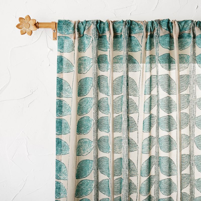 Flower Faux Wood Curtain Rod Natural Wood - Opalhouse™ designed with Jungalow™, 4 of 8