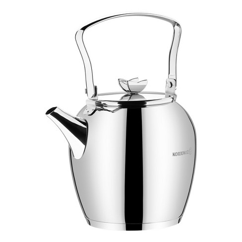 Elitra Stove Top Whistling Fancy Kettle - Stainless Steel Tea Pot with  Ergonomic Handle - 2.7 Qt / 2.6 L - Black 