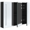 vidaXL Bathroom Cabinet White and Silver Engineered Wood 19.7x5.1x27.6 in - Shining Black 35 x 5.5 x 24.4 in - 4 of 4