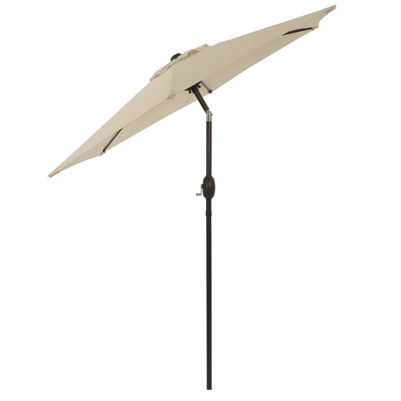 7.5' x 7.5' Outdoor Patio Umbrella with Button Tilt and Crank - Wellfor, 4 of 14
