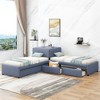 YOOCOZZ L-Shaped Upholstered Bed with Trundle, Drawers, and Integrated Desk - Gray - 2 of 4