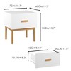 LIVAREEmlen Modern White Nightstand with Drawer and Wood Legs, Minimalist Bedside Table with Handle for Bedroom, Living Room, Apartment - 3 of 4