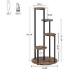 Gulches Industrial 4-Tier Corner Plant Stand, Rotatable Potted Holder Flower Shelf, Rustic Brown & Black - 2 of 4