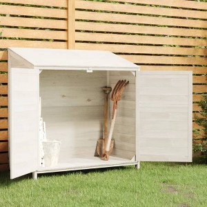 VidaXL Garden Shed White 40.2"x20.5"x44.1" Solid Wood Fir - 1 of 4