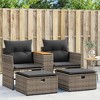 vidaXL Garden Sofa Grey PE rattan 2-Seater Adjustable Feet Garden Sofa - 2 of 4
