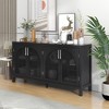 Whisen Retro Sideboard with Adjustable Shelves and Hollow-out Rattan Doors for Kitchen, Dining Room, Living Room - 2 of 4