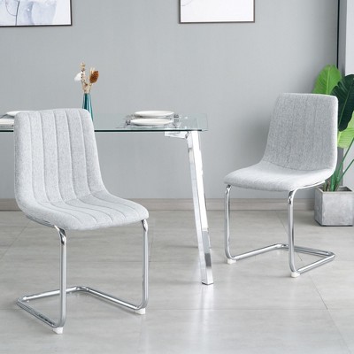 CAVINAS 18.11" Modern Upholstery Dining Chairs,Set of 2/4,Accent Dining Room Chairs with L-Shaped Metal Legs,Dining Furniture Chair