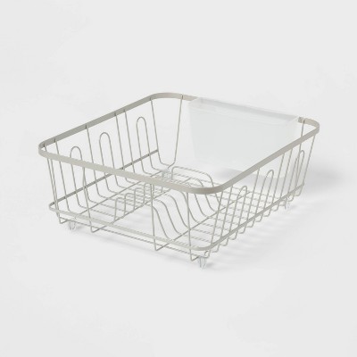 Space Saver Steel Dish Rack With Utensil Tray Black - Brightroom