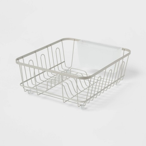 Small Steel Dish Drainer Brushed Nickel - Brightroom™ : Target