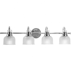 Progress Lighting Archie 4-Light Wall Light in Chrome with Prismatic Glass Shade - 1 of 4