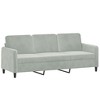 vidaXL Light Gray Velvet 2-Piece Sofa Set - Modern Comfortable Couch and Loveseat with Thick Padding and Sturdy Frame” - 3 of 4