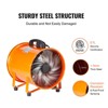 VEVOR Portable Ventilator, 8 inch Heavy Duty Cylinder Fan with 33ft Duct Hose, 195W Strong Shop Exhaust Blower 1070CFM, Orange - 4 of 4