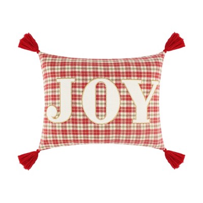 Home for Christmas Joy Plaid Pillow 14x18 - Levtex Home