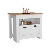 Depot E-Shop Kitchen Island 35" H, whit  2 doors, 3 shelves - 2 of 4