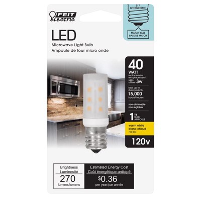 Feit Electric T8 E17 (intermediate) Led Bulb Warm White 40 Watt ...