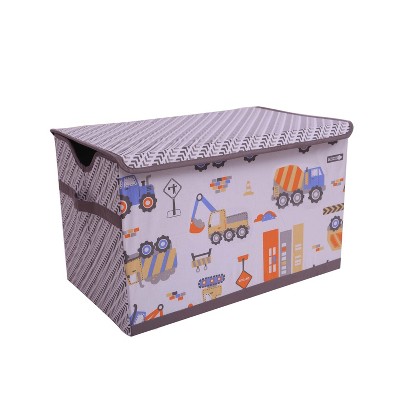 Bacati - Construction Multicolor Boys Cotton Storage Toy Chest