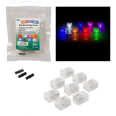 Big Bag of Bricks Light Up Building Bricks - Multicolor, 8 Pack