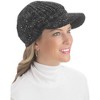 Collections Etc Lurex Cable Knit Beanie Hat with Visor Brim - Stylish Winter Accessories for Warmth - 3 of 3