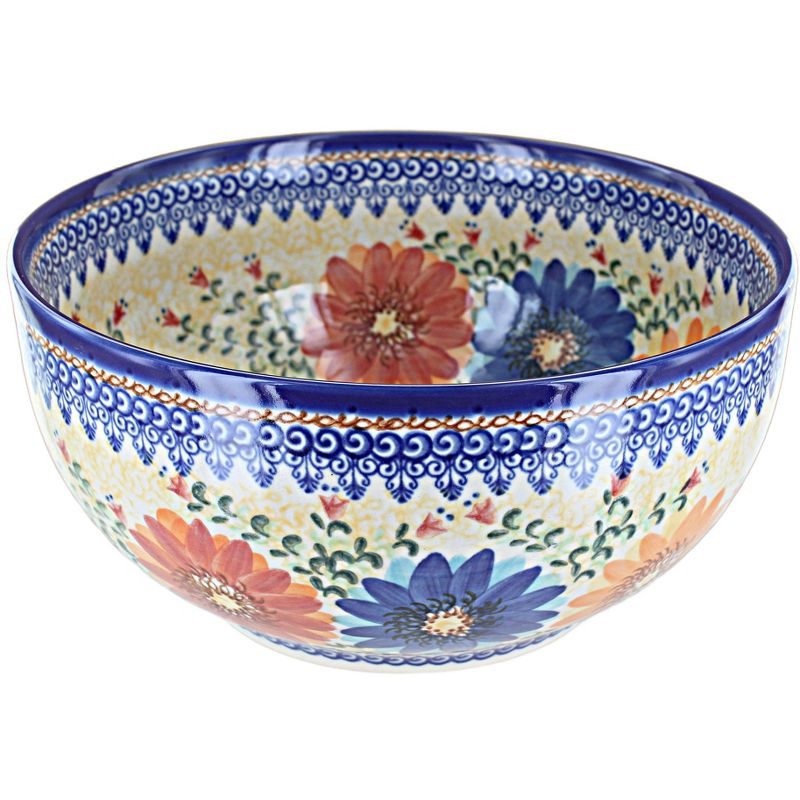 Blue Rose Polish Pottery 75 Vena Large Serving Bowl, 1 of 2
