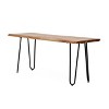 Plumb Handcrafted Modern Industrial Acacia Wood Dining Bench with Hairpin Legs Natural/Black - Christopher Knight Home - 2 of 4