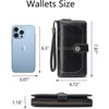BEAFUP Leather Wallets for Women - Large Capacity with Detachable Wrist Strap, Perfect for Travel, Shopping & Daily Use - 3 of 4