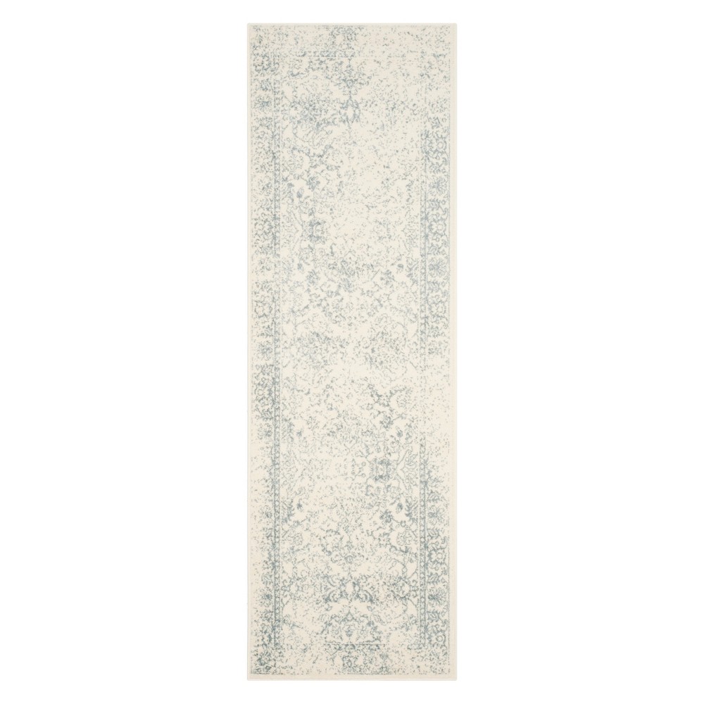 2'6inx10' Spacedye Design Runner Ivory/Slate - Safavieh