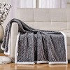 Soft Braided and Comfortable Plush All Season 50" X 60" Throw Blanket, Grey - 3 of 3
