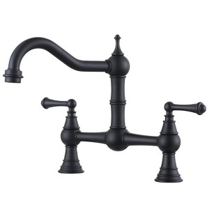 WOWOW Double Handle Bridge Kitchen Faucet Deck-Mount - 1 of 4