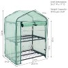 Sunnydaze Outdoor Portable Growing Rack 2-Tier Greenhouse with Roll-Up Door - 2 Shelves - Green - 4 of 4