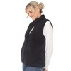 Women's Zip up High Pile Fleece Vest -White Mark - 2 of 4
