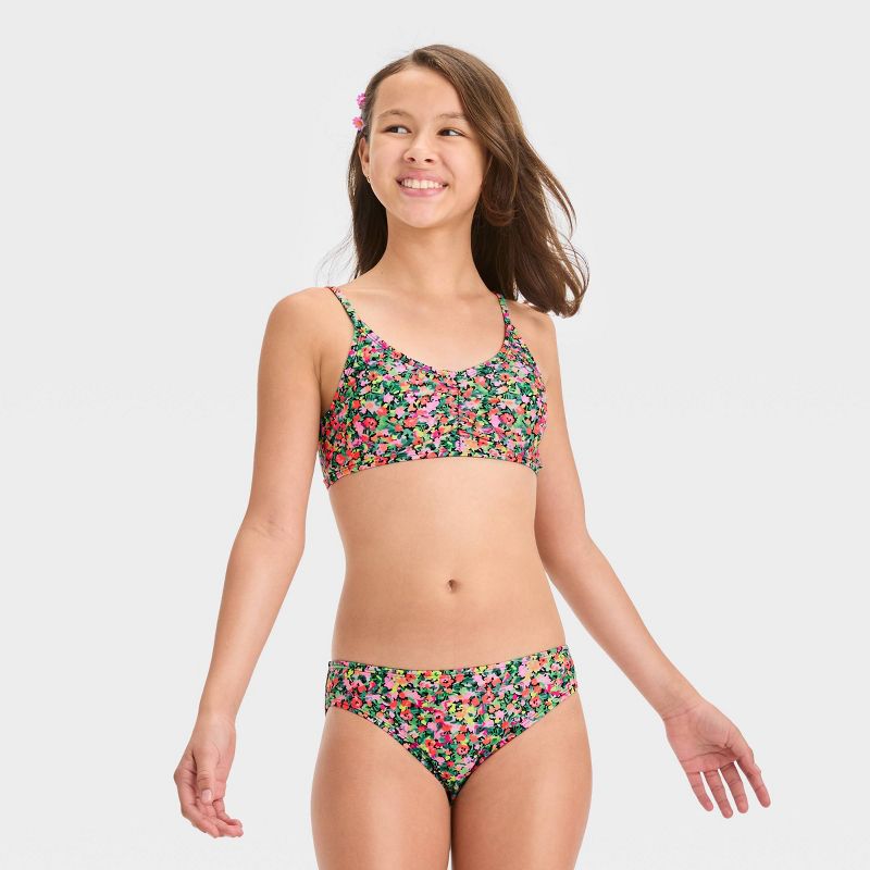 Girls&#39; &#39;Sweet Summer Disty&#39; Floral Printed Bikini Swim Bottom - art class&#8482;, 4 of 5