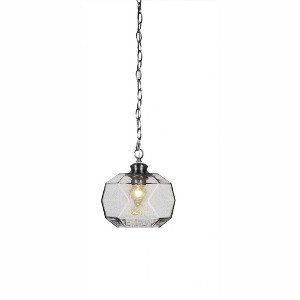 Toltec Lighting Rocklin 1 - Light Pendant in  Brushed Nickel with 8.75" Smoke Shade - 1 of 1