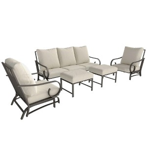 Resenkos 5-Piece Backyard Furniture Set, Outdoor Sectional Furniture, Steel, Beige - 1 of 4