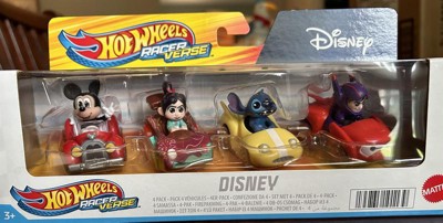 Hot Wheels Coffret 4 Voitures Racerverse Disney En Métal, Échelle1