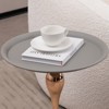 MAYEERTY Mermaid Tail End Table Modern Metal Round Side Table, Minimalist Table for Small Spaces, Living Room - 4 of 4