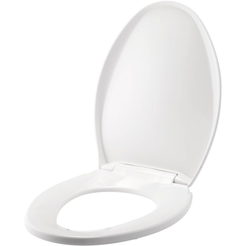 Affinity Soft Close Elongated Plastic Toilet Seat with Easy Cleaning and Never Loosens White - Mayfair by Bemis, 5 of 12