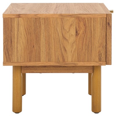 Aino Oak Natural 1-Drawer Nightstand with Rattan Mesh