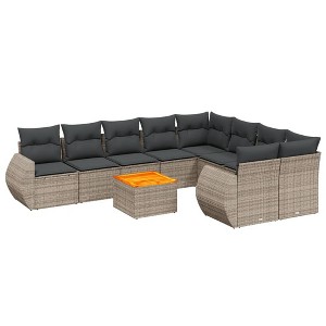 vidaXL Garden Sofa Set Grey and Dark Grey - 1 of 4