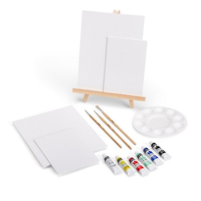 KINGART Acrylic Painting Set with Tabletop Easel, 15 pc