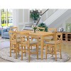 Retro Dining Set - Counter Height Table & Bar Stools - Oak Finish - Kitchen Pub Set - 2 of 4