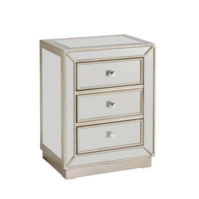 Elsinore 3 Drawer Chest Champagne/Mirrored - Treasure Trove Accents