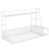 ALEXOUN Floor Bed with Storage Shelves, Heavy Duty Metal Montessori Floor Bed with Full-Length Guardrails,for Kids,Girls, Boys - 4 of 4