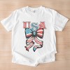Simply Sage Market Coquette USA Bow Grunge Garment Dyed Tee - 3 of 4