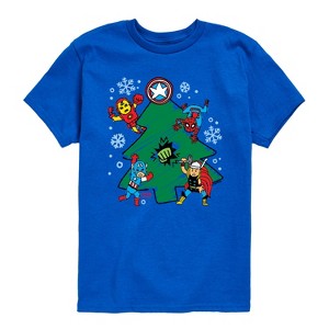 Boys' - Marvel - Christmas Sketch Short Sleeve Graphic T-Shirt - 1 of 4