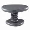 Royal Hampton End Table, 22 Inch Asymmetric Stacked Pebble Base, High Gloss Gray - 4 of 4